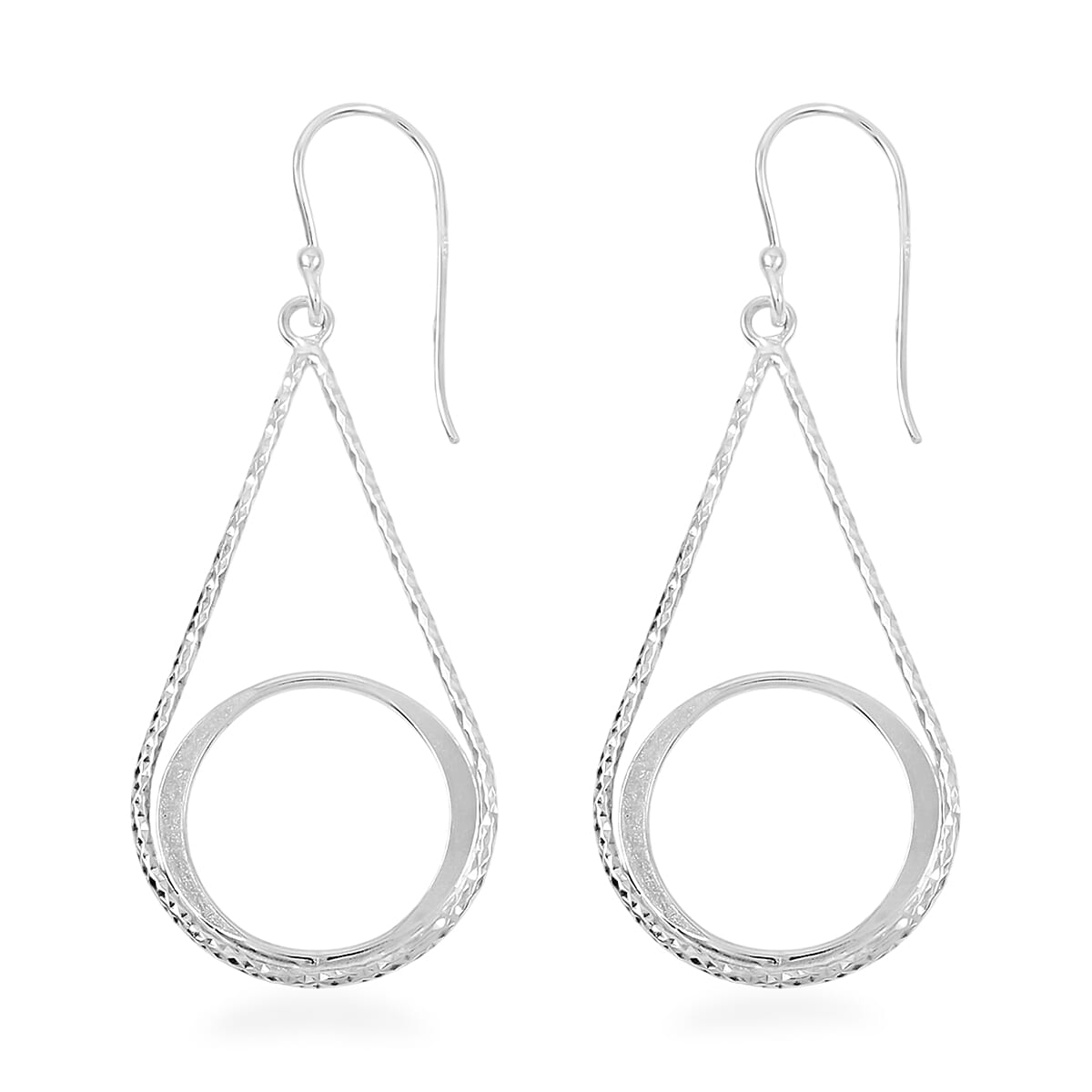 Dangle Earrings in Rhodium Over Sterling Silver 2.20 Grams image number 2