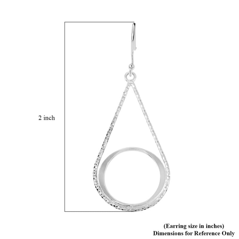 Dangle Earrings in Rhodium Over Sterling Silver 2.20 Grams