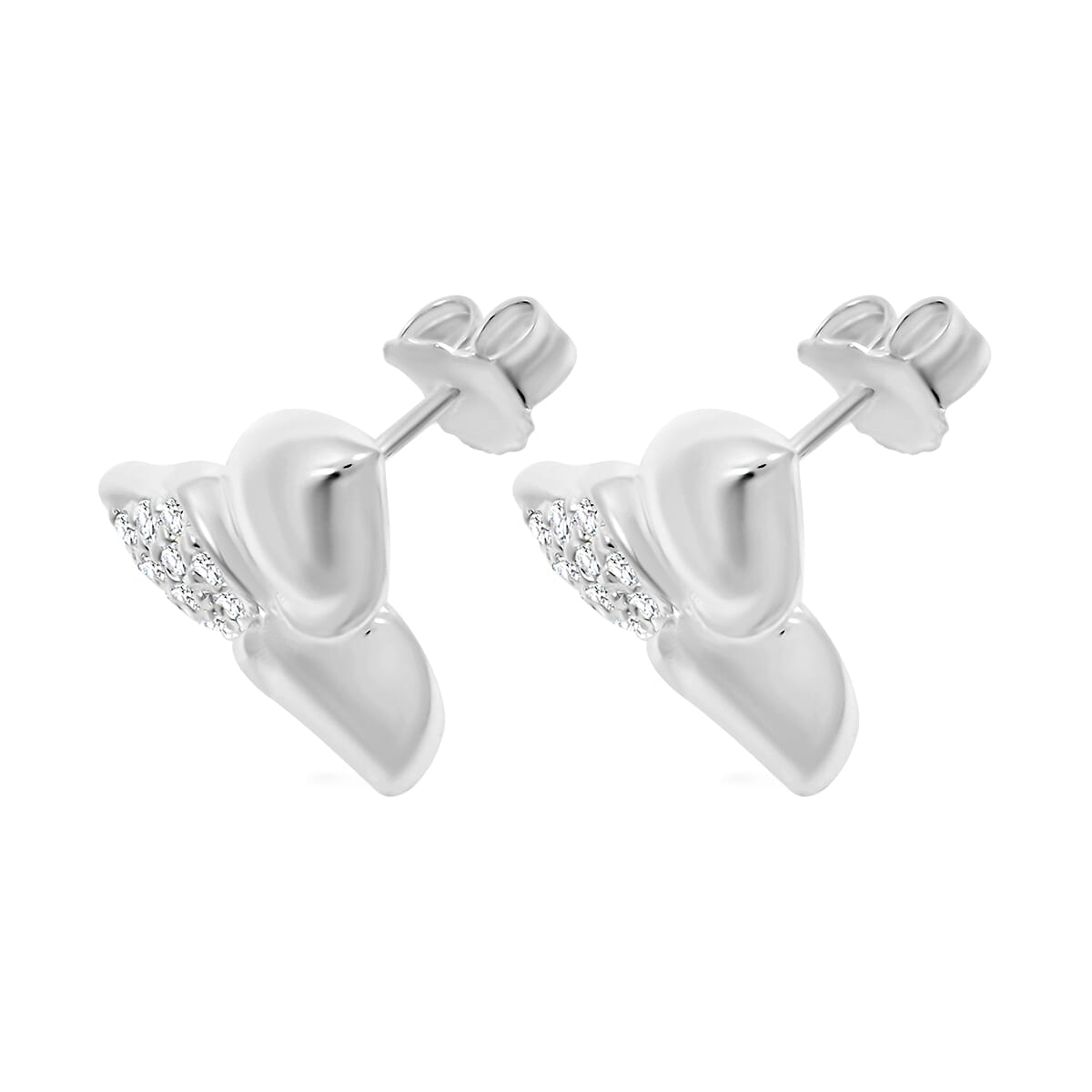 Rhodium Over Sterling Silver Earrings 4.20 Grams image number 2