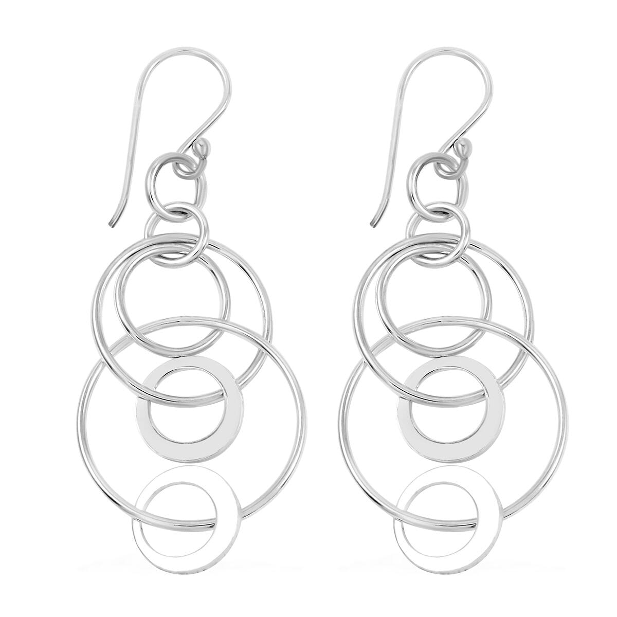 Earrings in Rhodium Over Sterling Silver 3 Grams image number 3