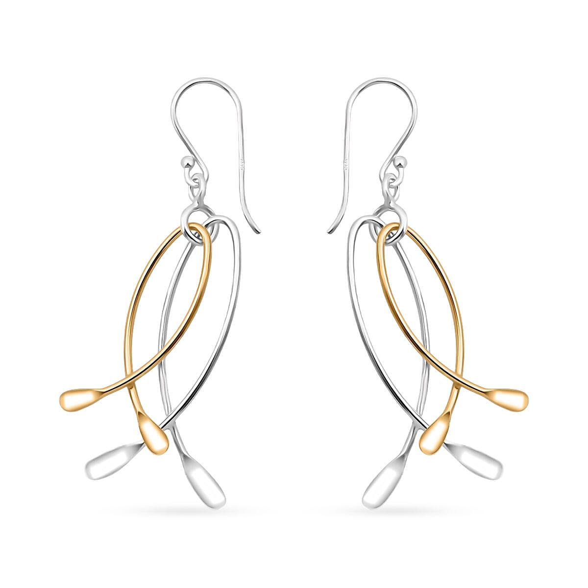 Dangle Earrings in 14K Yellow Gold Over Sterling Silver 2.20 Grams image number 0