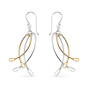Dangle Earrings in 14K Yellow Gold Over Sterling Silver 2.20 Grams