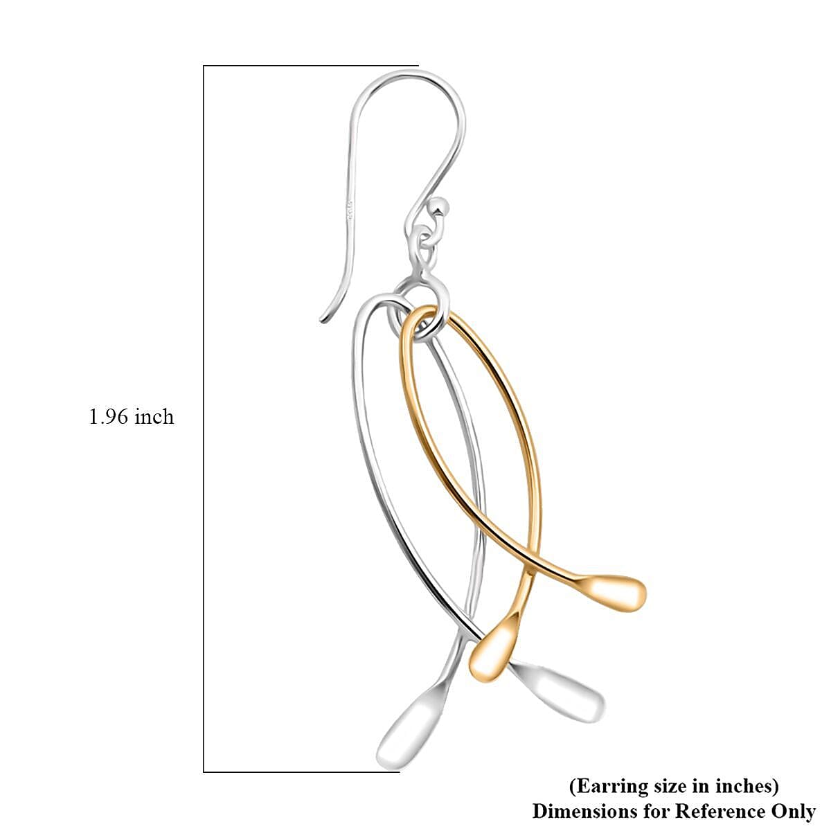 Dangle Earrings in 14K Yellow Gold Over Sterling Silver 2.20 Grams image number 3
