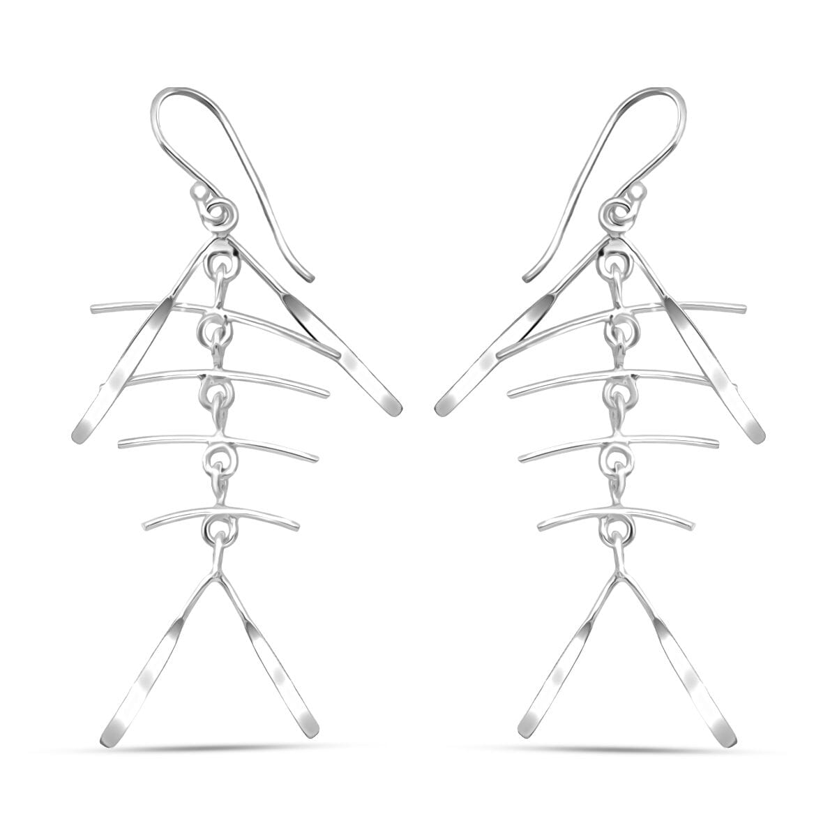 Fancy Earrings in Rhodium Over Sterling Silver 2.10 Grams image number 0