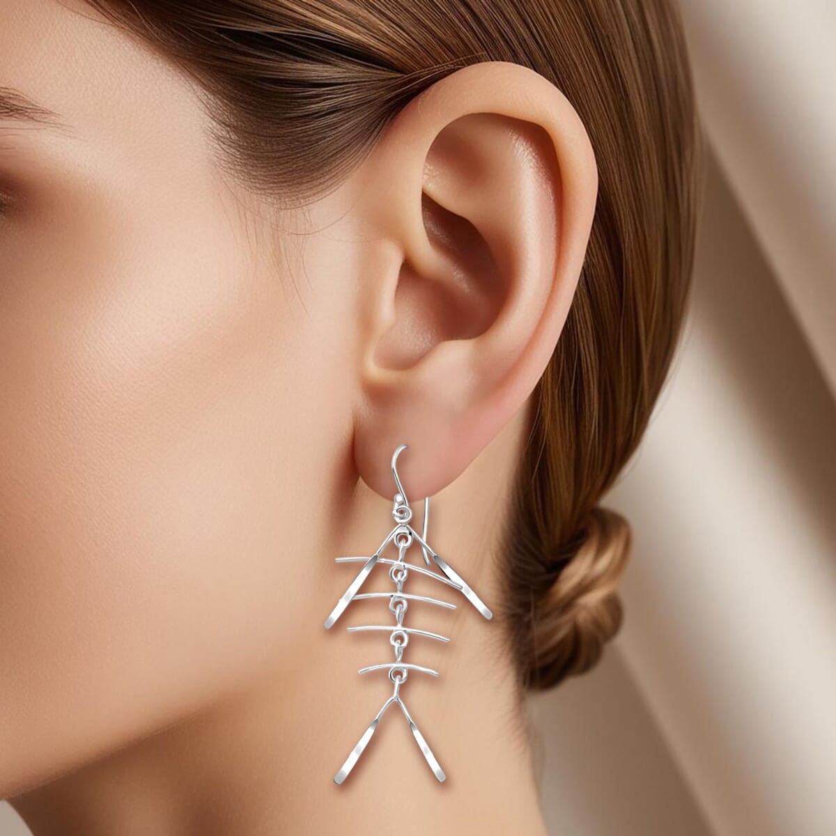 Fancy Earrings in Rhodium Over Sterling Silver 2.10 Grams image number 1