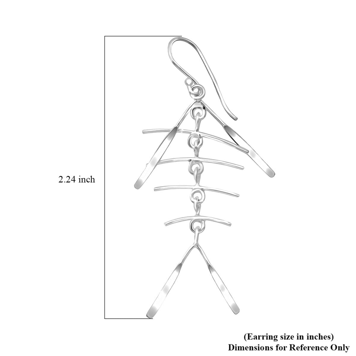 Fancy Earrings in Rhodium Over Sterling Silver 2.10 Grams image number 2