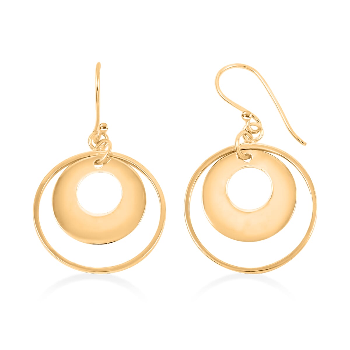 Circle Dangle Earrings in Sterling Silver 3.60 Grams image number 0
