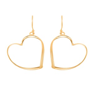 Heart Earrings in 14K Yellow Gold Over Sterling Silver 2.30 Grams