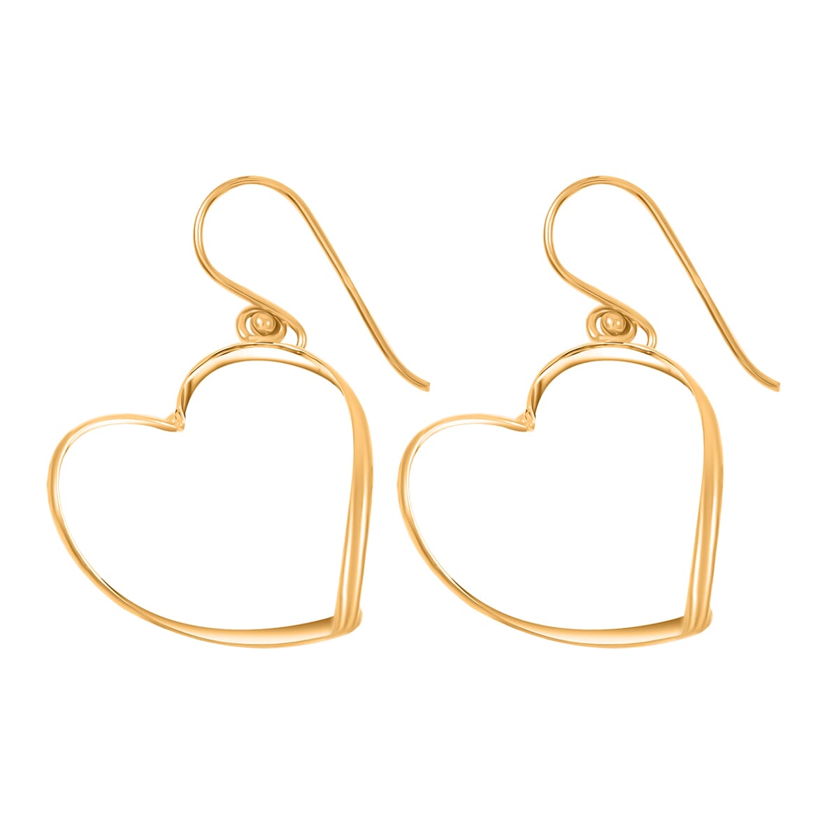 Heart Earrings in 14K Yellow Gold Over Sterling Silver 2.30 Grams image number 2