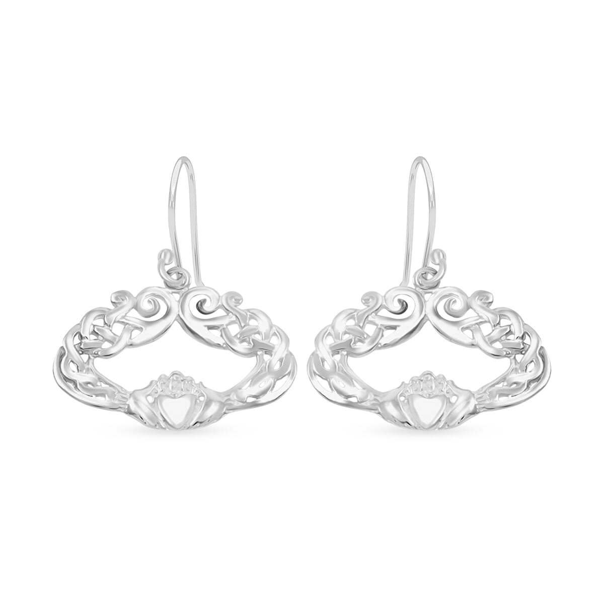 Fancy Earrings in Rhodium Over Sterling Silver 3.75 Grams image number 0