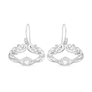 Fancy Earrings in Rhodium Over Sterling Silver 3.75 Grams