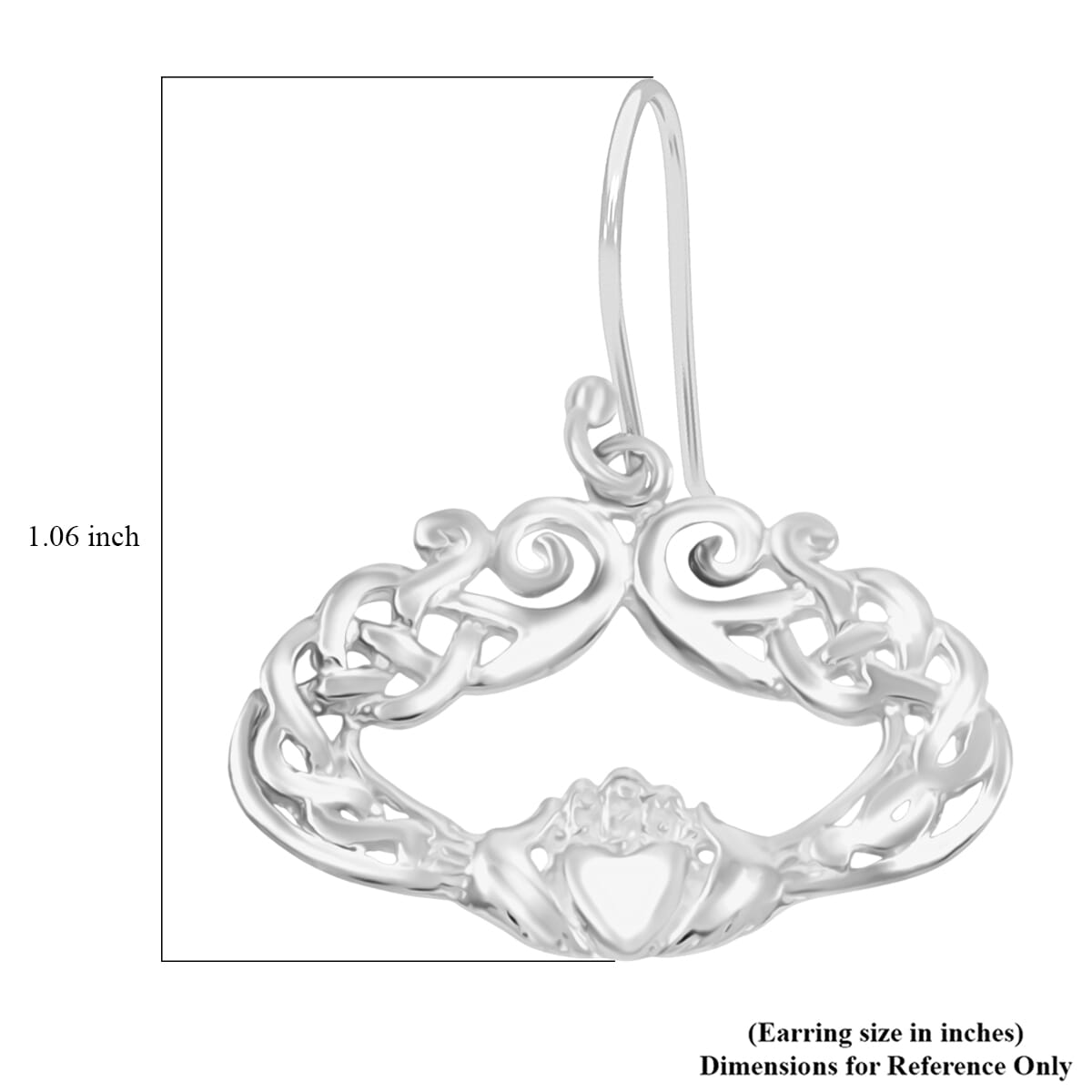 Fancy Earrings in Rhodium Over Sterling Silver 3.75 Grams image number 3