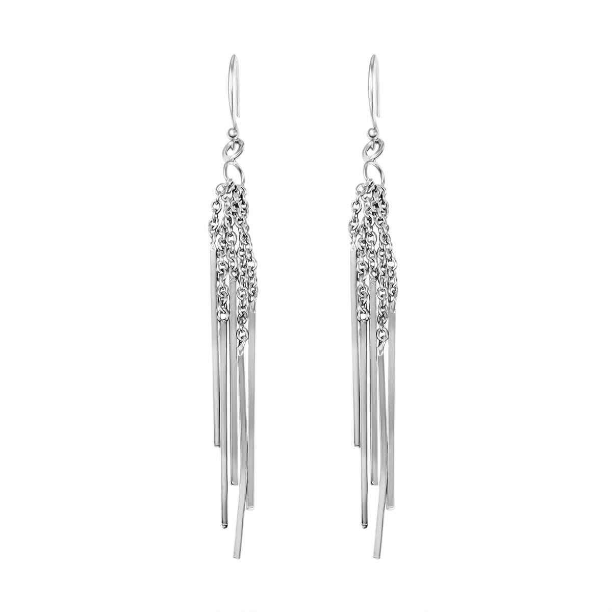 Dangle Earrings in Rhodium Over Sterling Silver 3.60 Grams image number 0
