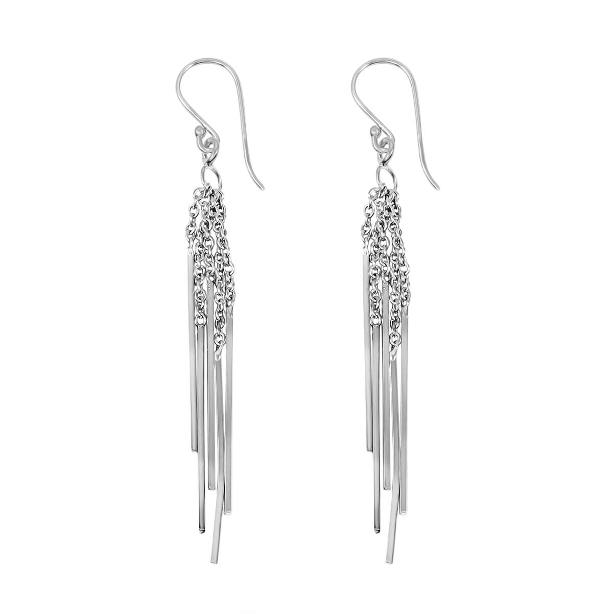 Dangle Earrings in Rhodium Over Sterling Silver 3.60 Grams image number 3