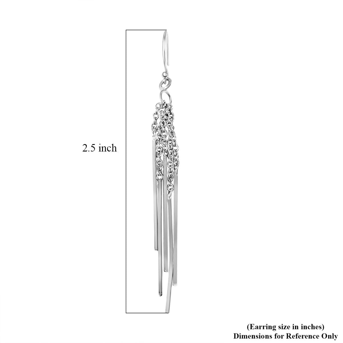 Dangle Earrings in Rhodium Over Sterling Silver 3.60 Grams image number 4