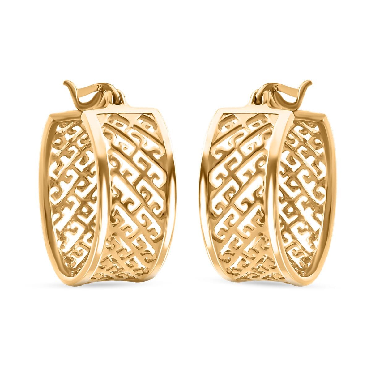 Hoop Earrings in 14K Yellow Gold Over Sterling Silver 8.60 Grams image number 0
