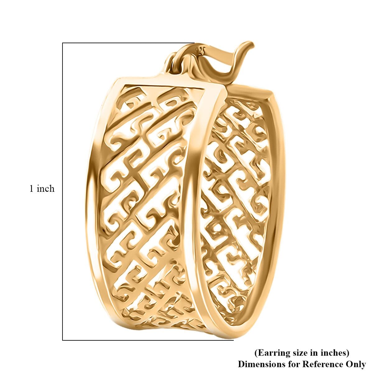 Hoop Earrings in 14K Yellow Gold Over Sterling Silver 8.60 Grams image number 3