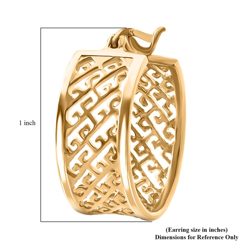Hoop Earrings in 14K Yellow Gold Over Sterling Silver 8.60 Grams