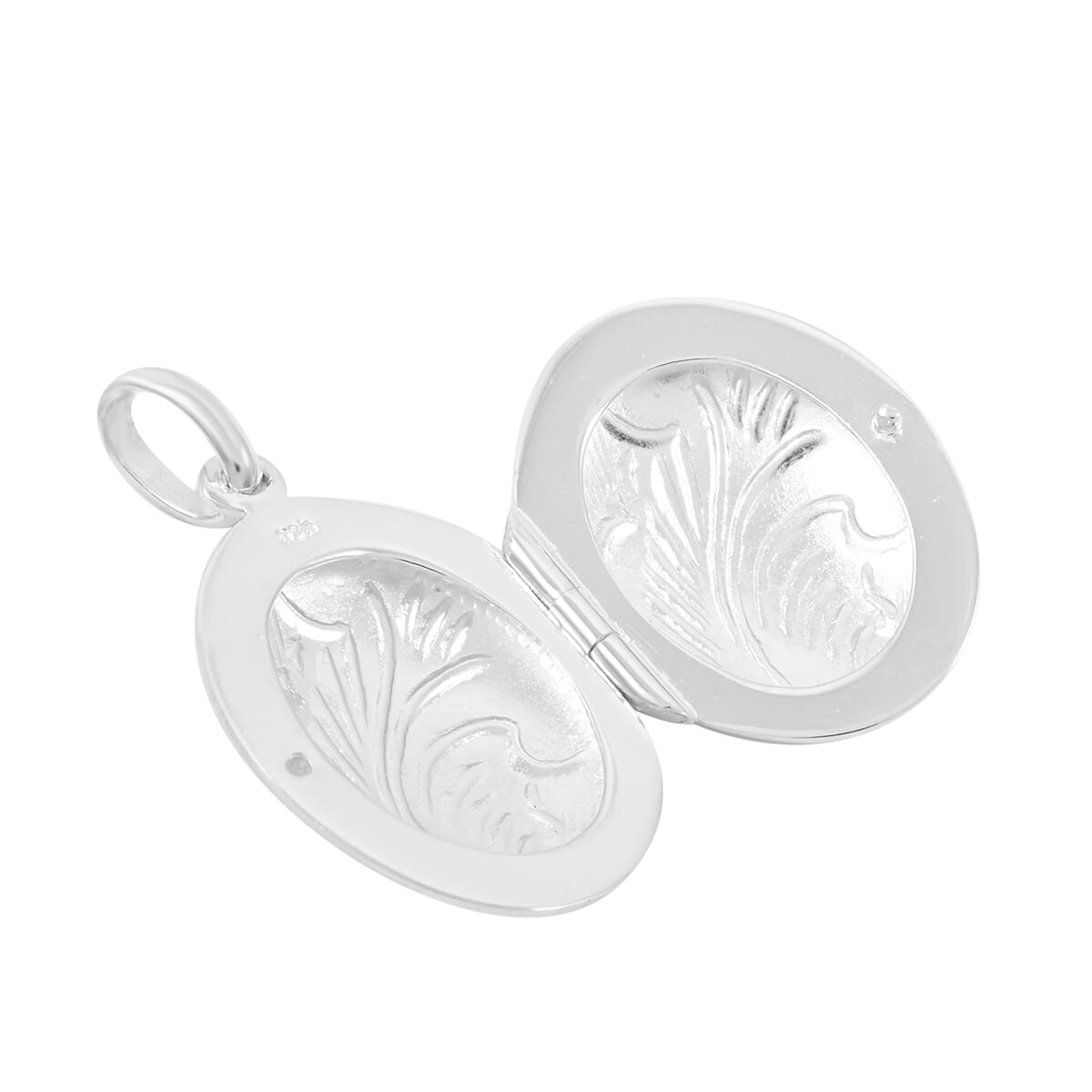 Fancy Pendant without Chain in Rhodium Over Sterling Silver 2.60 Grams image number 3