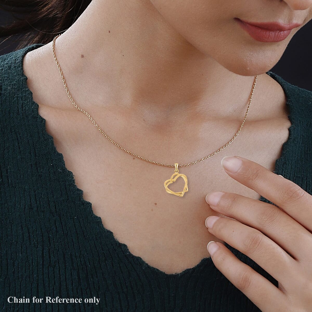 Heart Pendant in YG Over Sterling Silver 2.70 Grams image number 2