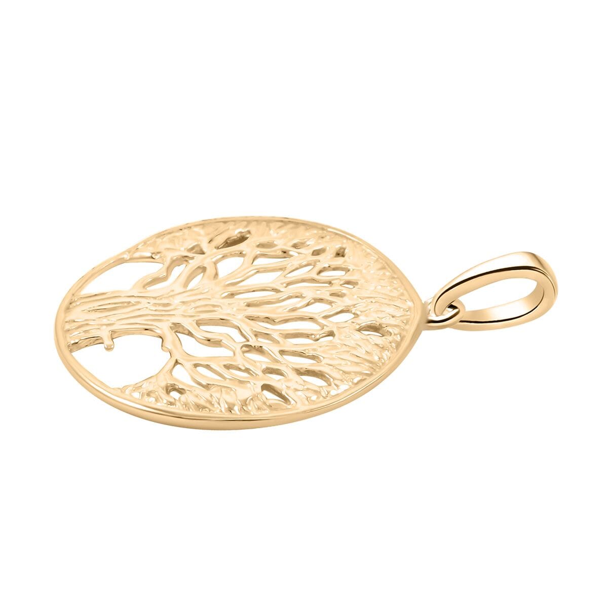 Tree of Life Pendant in YG Over Sterling Silver 3.10 Grams image number 3