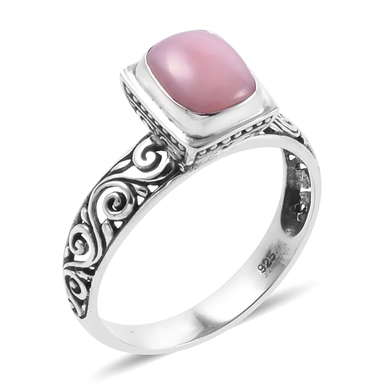 Bali Legacy Peruvian Pink Opal Ring in Sterling Silver (Size 9.0) 1.75 ctw