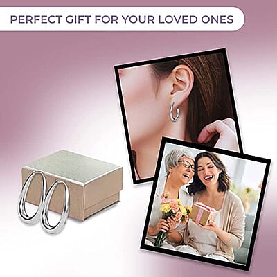 Facet Hoop Earrings in Stainless Steel