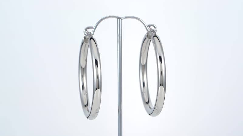 Round Hoop Earrings in Stainless Steel