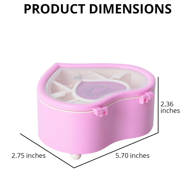 Pink Heart Shape Music Box with Removable Magnetic Dancer 
