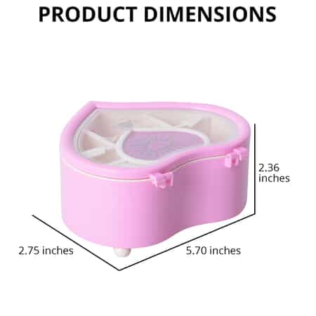 Pink Heart Shape Music Box with Removable Magnetic Dancer  image number 3