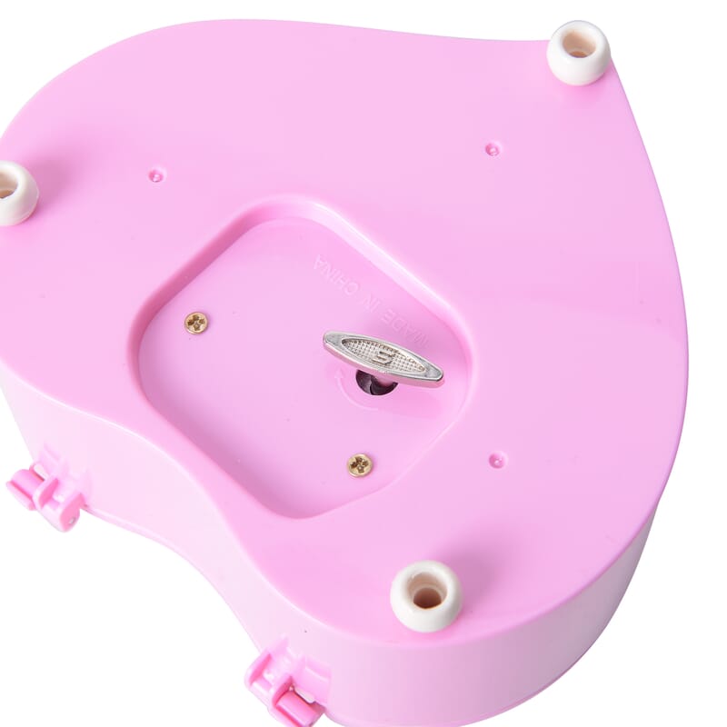 Pink Heart Shape Music Box with Removable Magnetic Dancer 