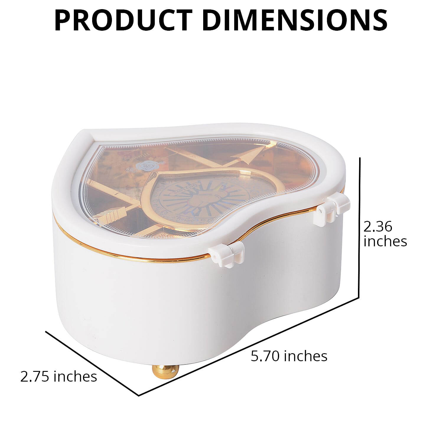 White Heart Shape Music Box with Removable Magnetic Dancer