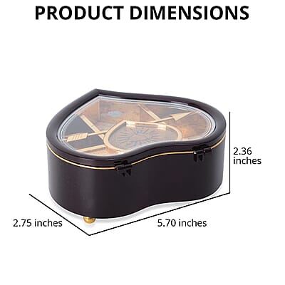 Brown Heart Shape Music Box with Removable Magnetic Dancer
