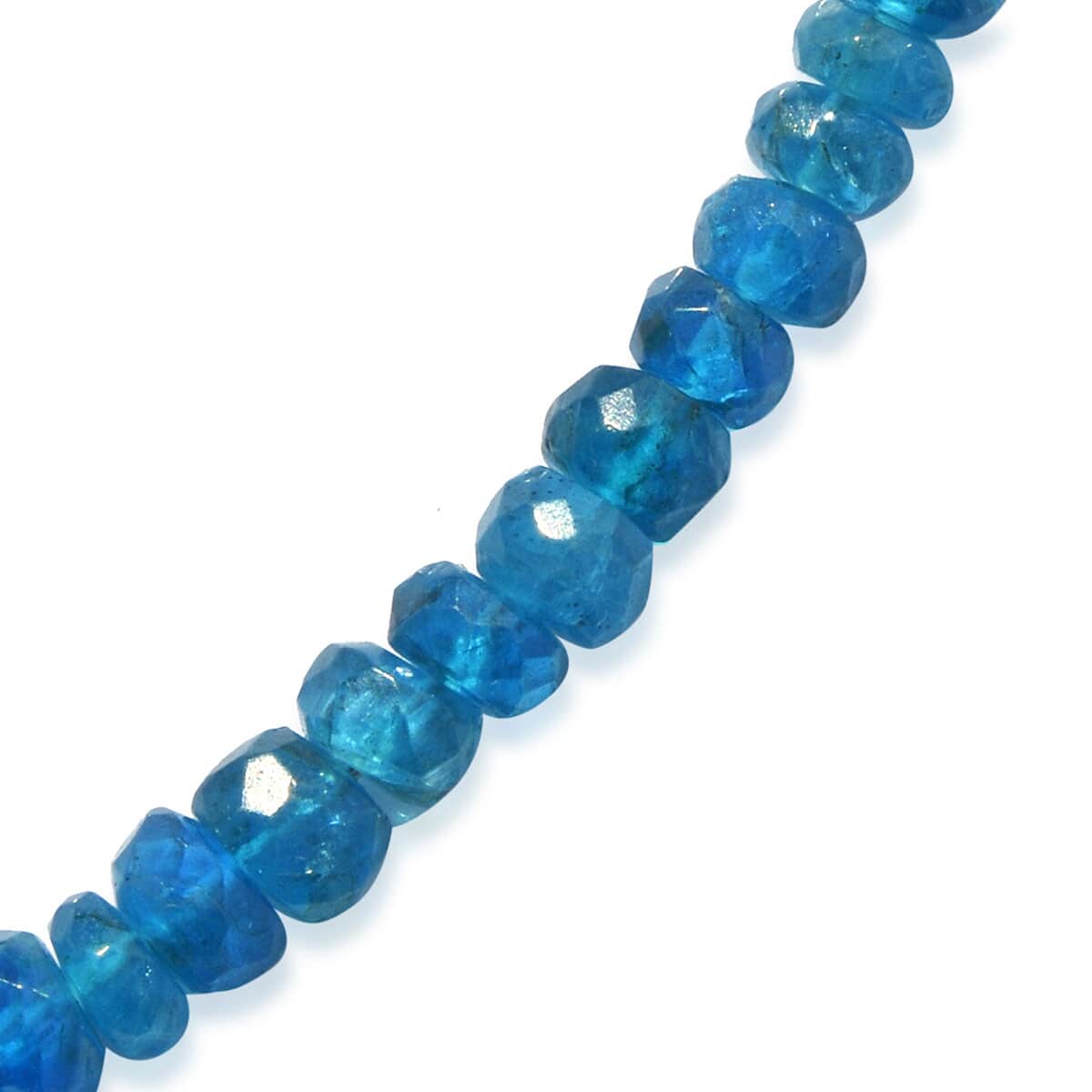 SUPER FIND Malgache Neon Apatite Faceted Beaded Necklace 18 Inches in Sterling Silver 50.00 ctw image number 2