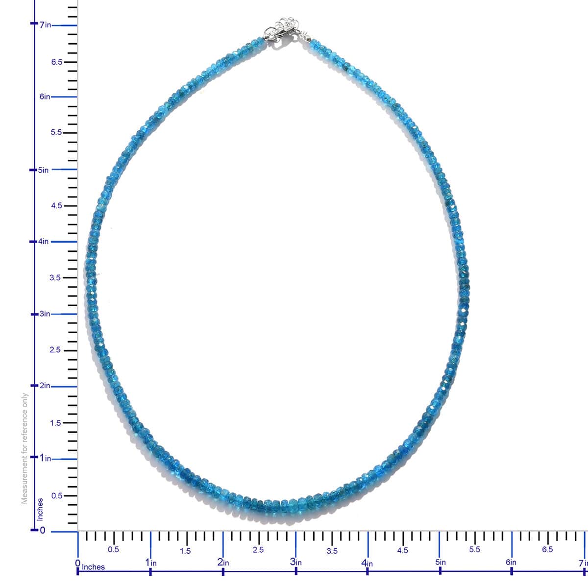 SUPER FIND Malgache Neon Apatite Faceted Beaded Necklace 18 Inches in Sterling Silver 50.00 ctw image number 4