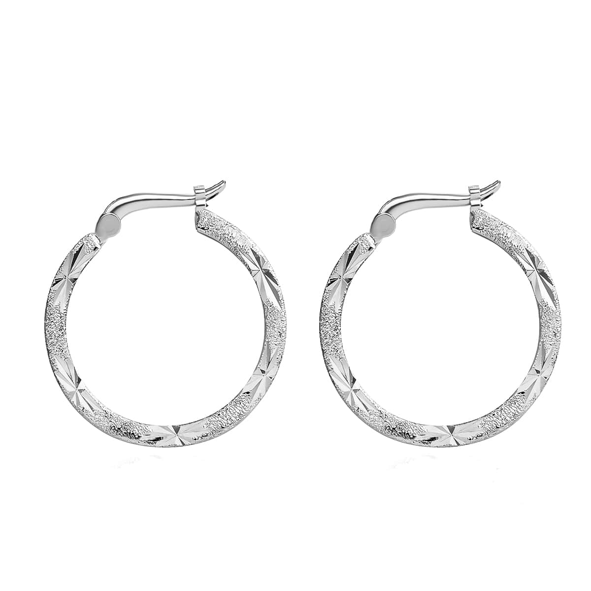 Sterling Silver Hoop Earrings 3.30 Grams image number 2