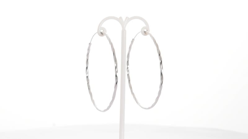 Twisted Hoop Earrings in Sterling Silver 4.4 Grams