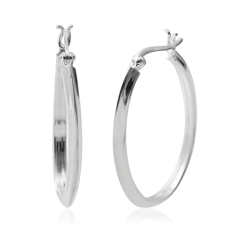 Hoop Earrings in Sterling Silver 3.95 Grams