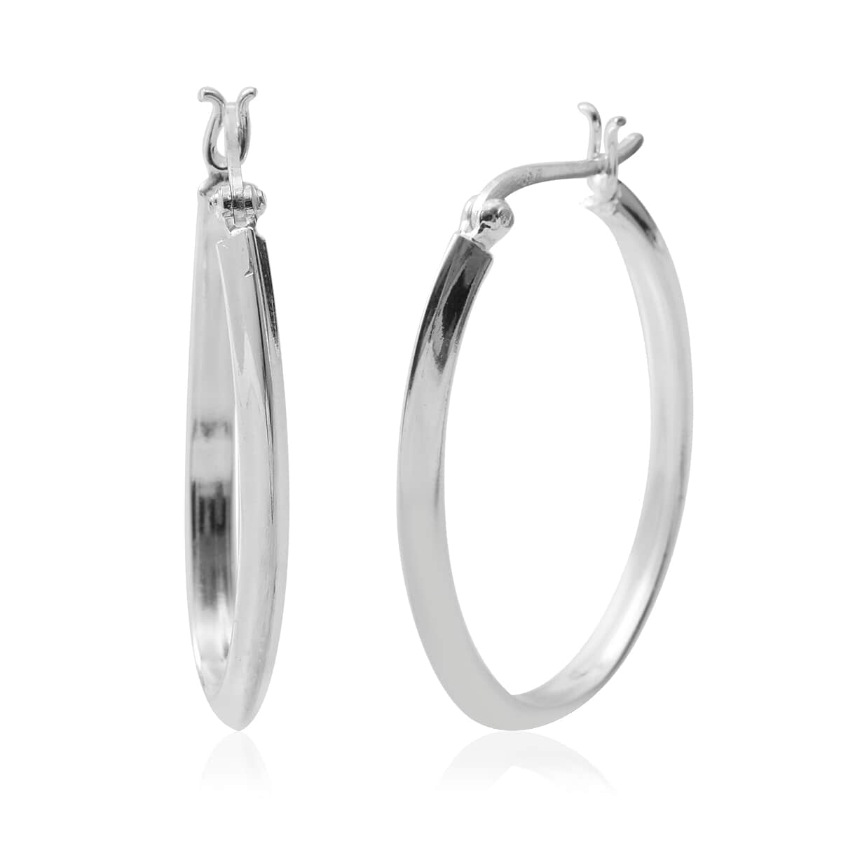 Sterling Silver Hoop Earrings 3.95 Grams image number 0