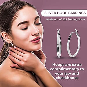 Hoop Earrings in Sterling Silver 3.95 Grams