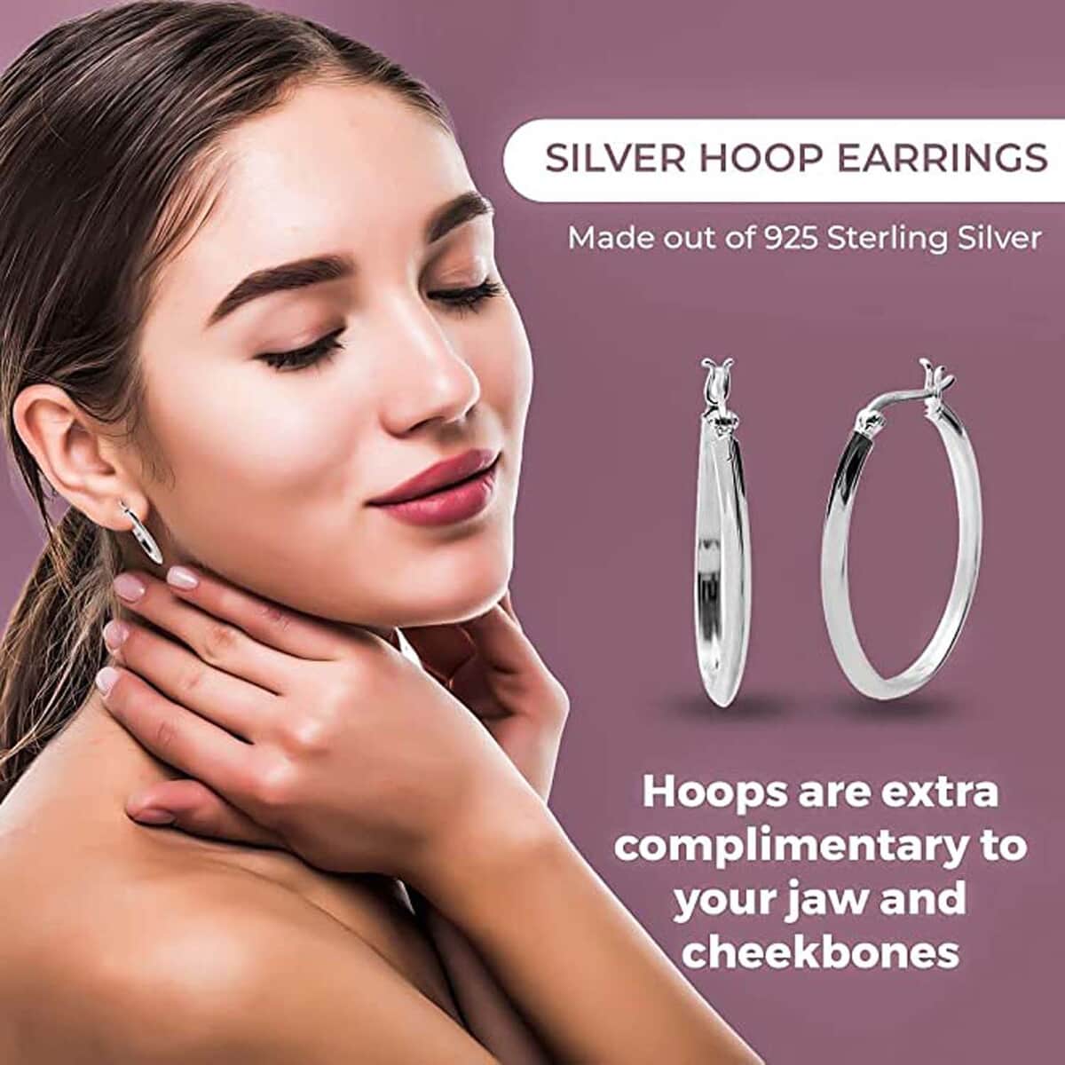 Sterling Silver Hoop Earrings 3.95 Grams image number 3