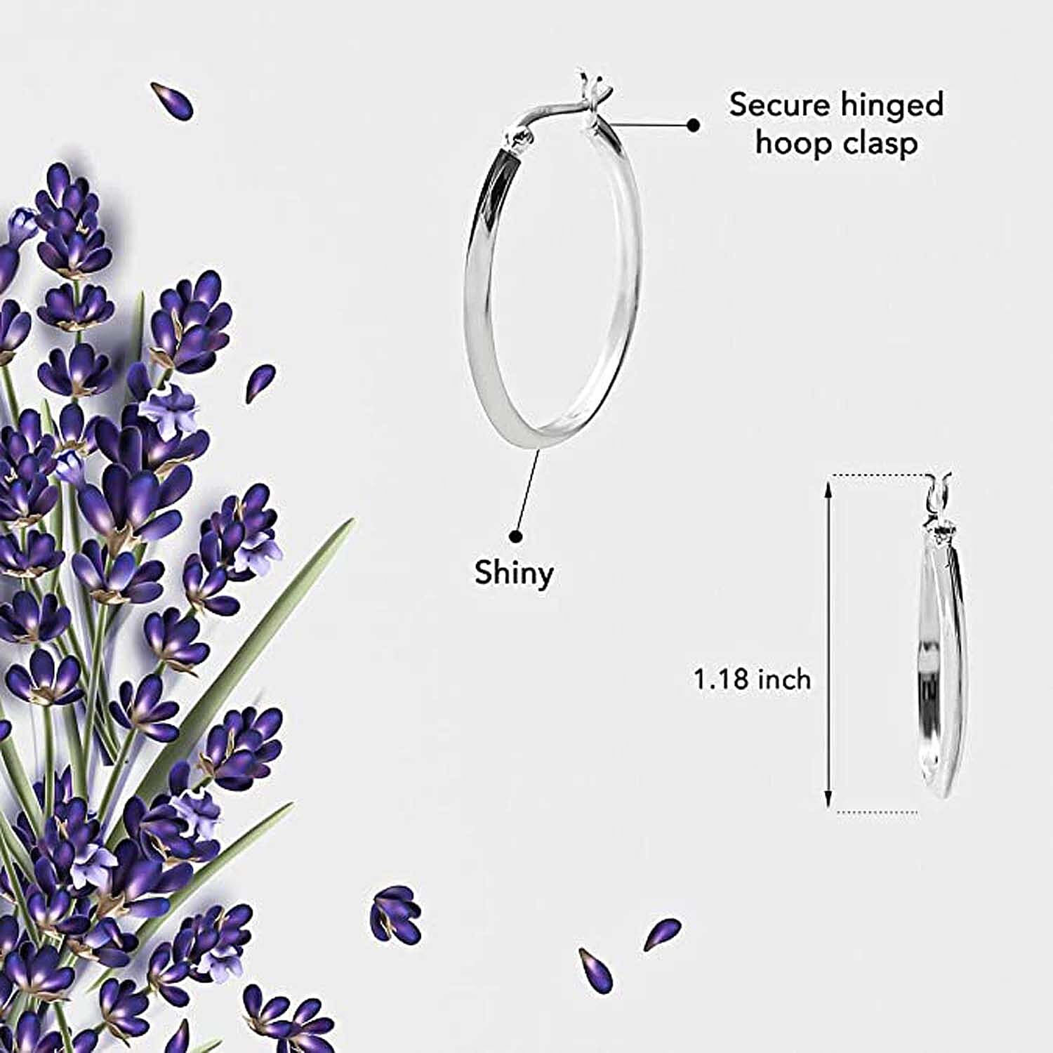 Hoop Earrings in Sterling Silver 3.95 Grams