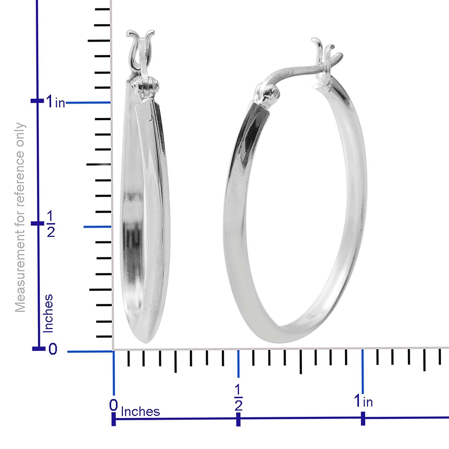 Hoop Earrings in Sterling Silver 3.95 Grams