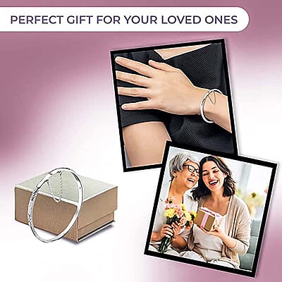 Sterling Silver Diamond Cut Bangle Bracelet (7.50 in) 7.85 Grams