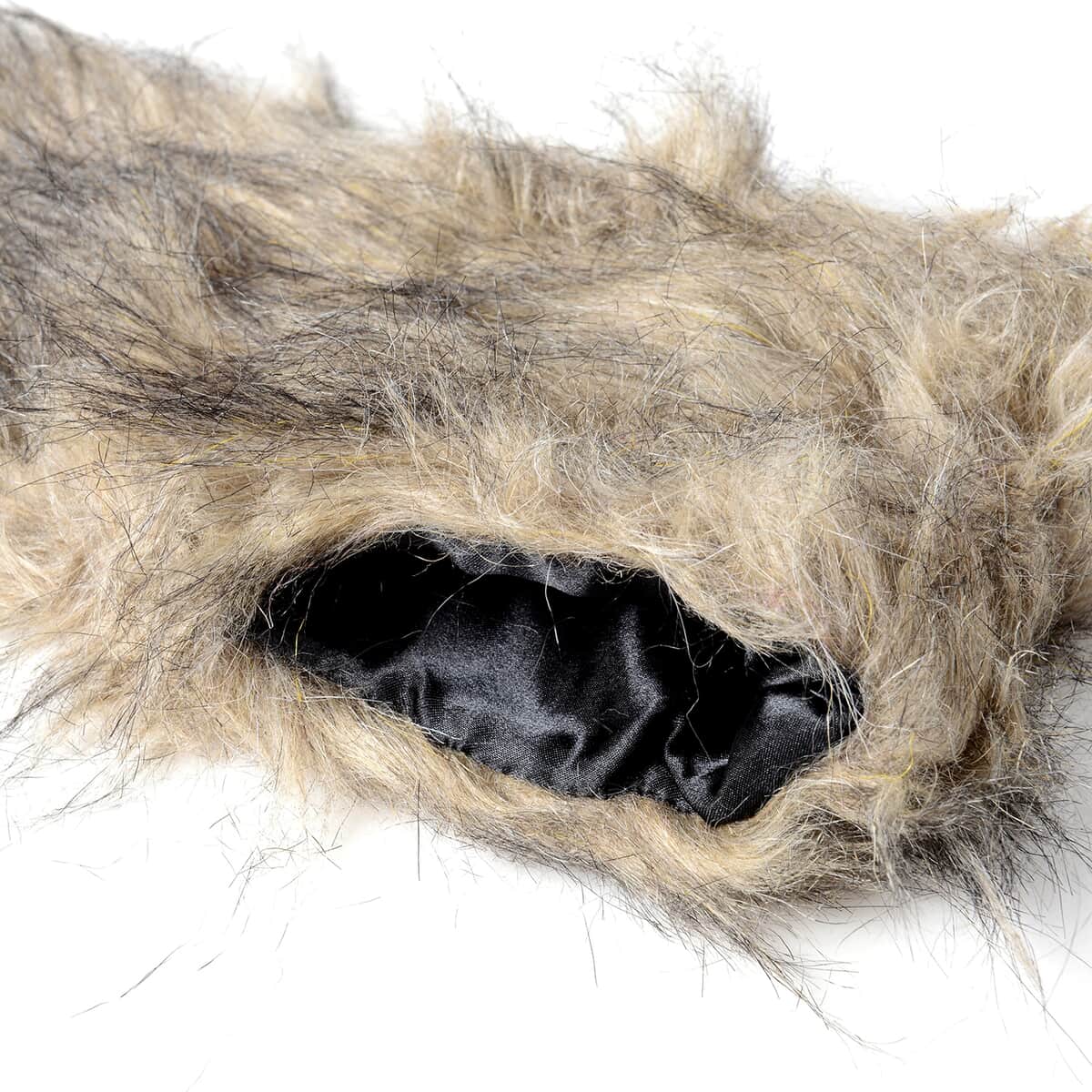 Beige Polyester Faux Fur Collar Scarf and Boot Cuffs image number 3