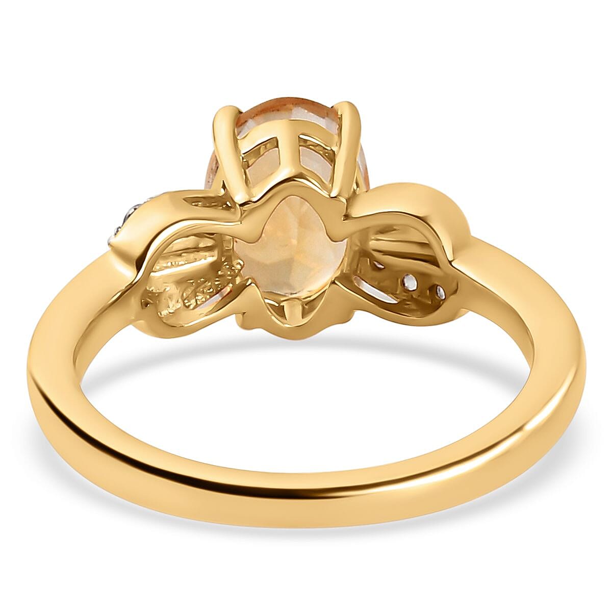 D'Joy Brazilian Citrine and White Zircon 1.25 ctw Ring in 14K YG Over Sterling Silver (Size 10.0)