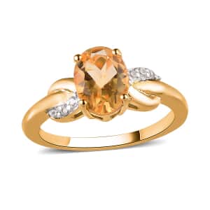 Brazilian Citrine, White Zircon 1.25 ctw Infinity Ring in 14K Yellow Gold Over Sterling Silver, White Zircon Accent Ring, Birthstone Jewelry, Gift For Her in (Size 5.00)