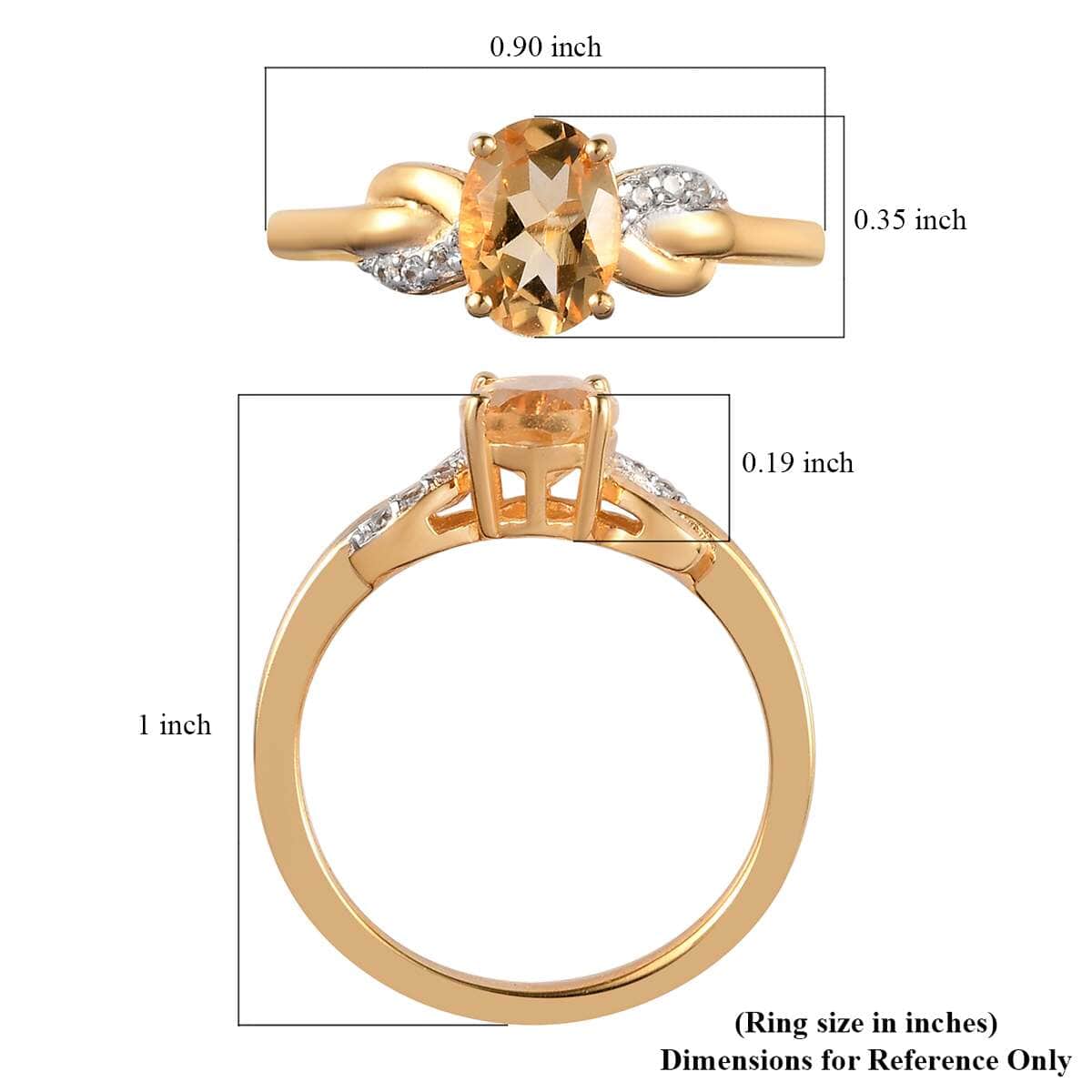 Brazilian Citrine Infinity Ring in 14K Yellow Gold Over Sterling Silver, White Zircon Accent Ring, Birthstone Jewelry, Gift For Her in 1.25 ctw (Size 7.0) image number 7