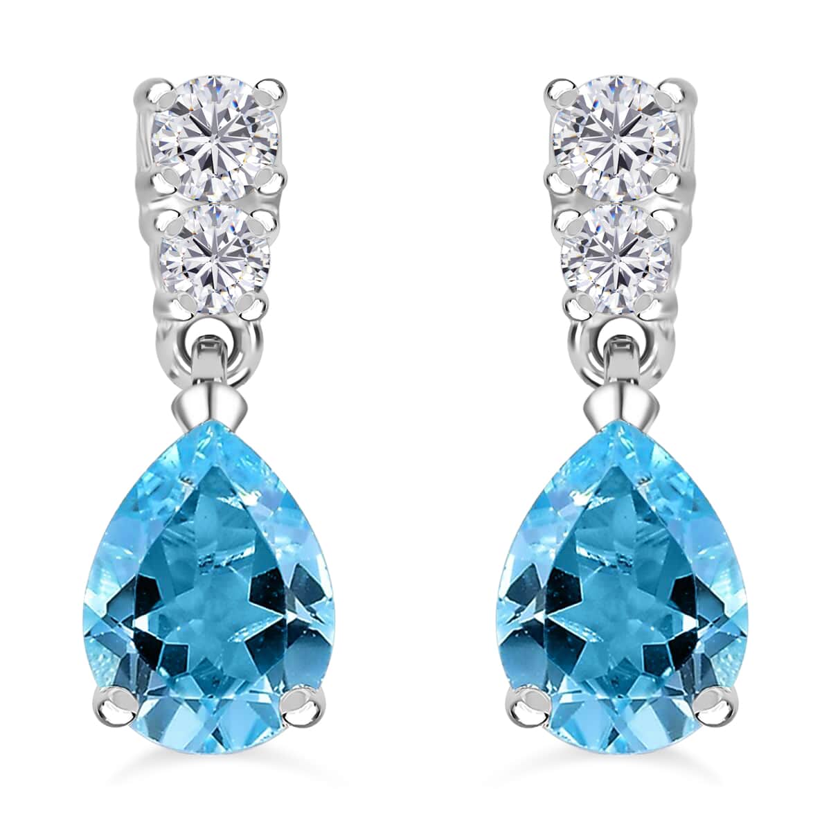 Buy Sky Blue Topaz Drop Earrings in Sterling Silver Simulated