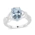 Sky Blue Topaz Ring in Sterling Silver, Silver Solitaire Ring, Loose Braid Ring, Silver Jewelry For Gifts Women (Size 10.0) 3.00 ctw image number 0